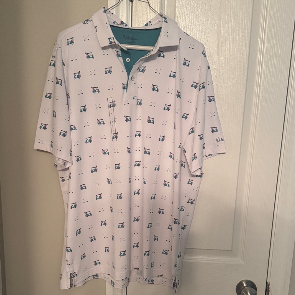 NWT Walter Hagen White Polo with Blue Accents